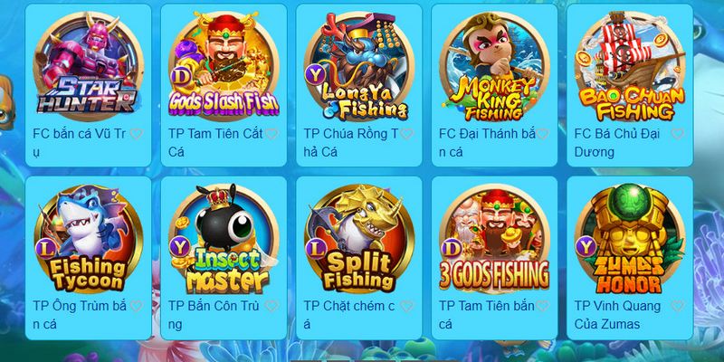 Sảnh bắn cá của 77win cung cấp nhiều trò chơi khác nhau